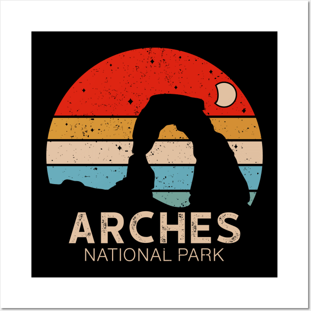 Arches National Park Utah - Vintage Sunset Wall Art by Gio's art